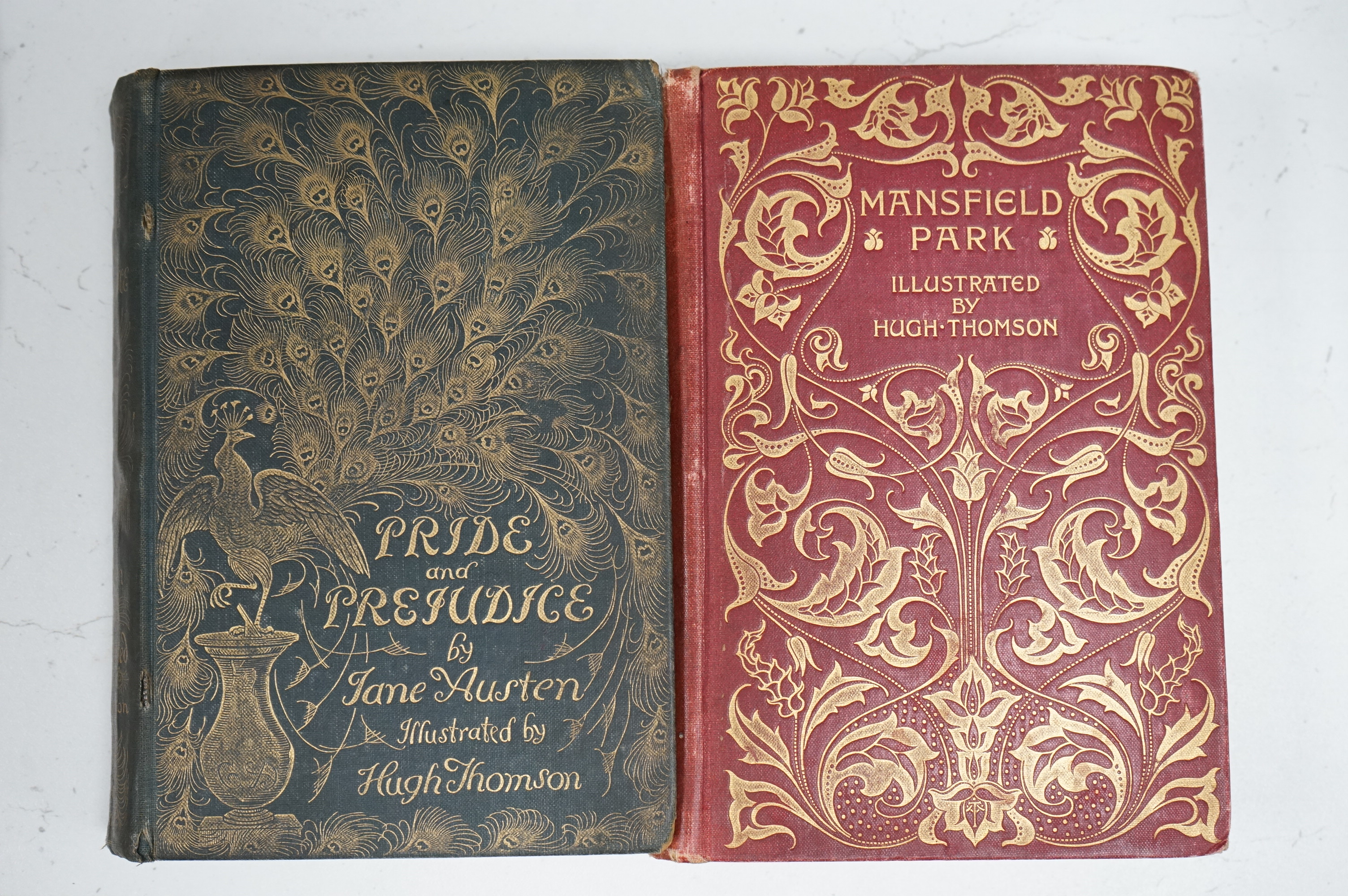 Austen, Jane - Mansfield Park, Illustrated by Hugh Thomson, with an Introduction by Austin Dobson. 1st edition. frontis and num. text illus.; original gilt decorated cloth, ge., coloured and decorated e/ps. Macmillan and